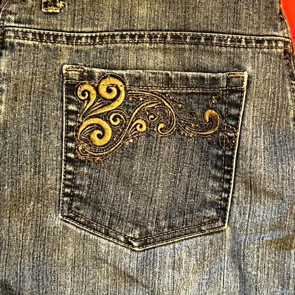 Gloria Vanderbilt denim jeans. Amanda straight fit size 14. Embroidered - Picture 5 of 6